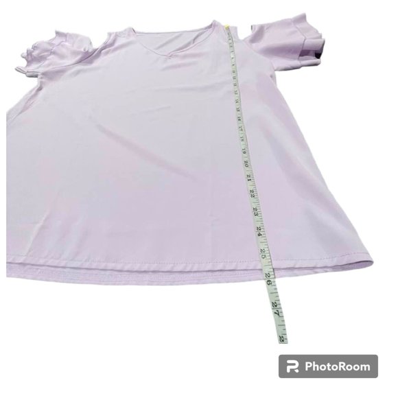 Light Breezy Short Sleeves Summer Cold Shoulder Blouse Top XL - Picture 3 of 16